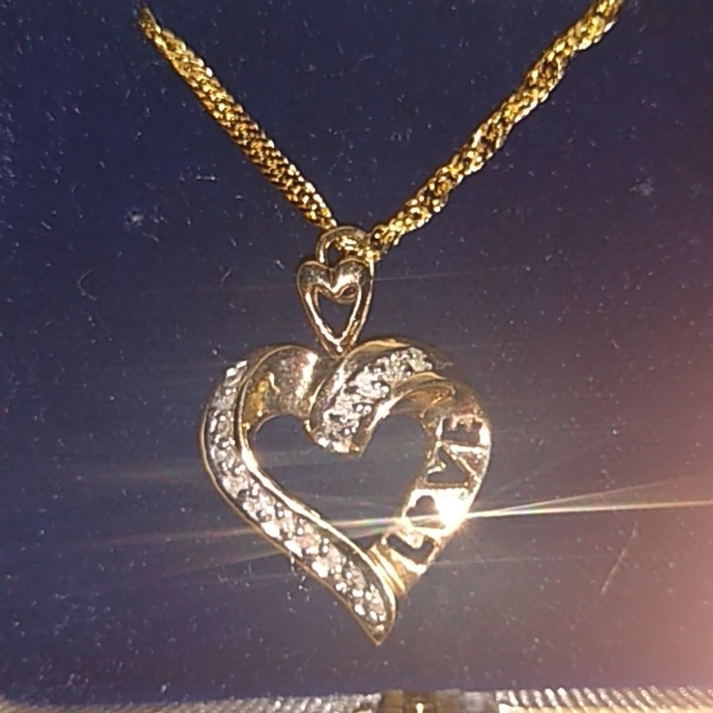 Gold and diamond Love Heart necklace